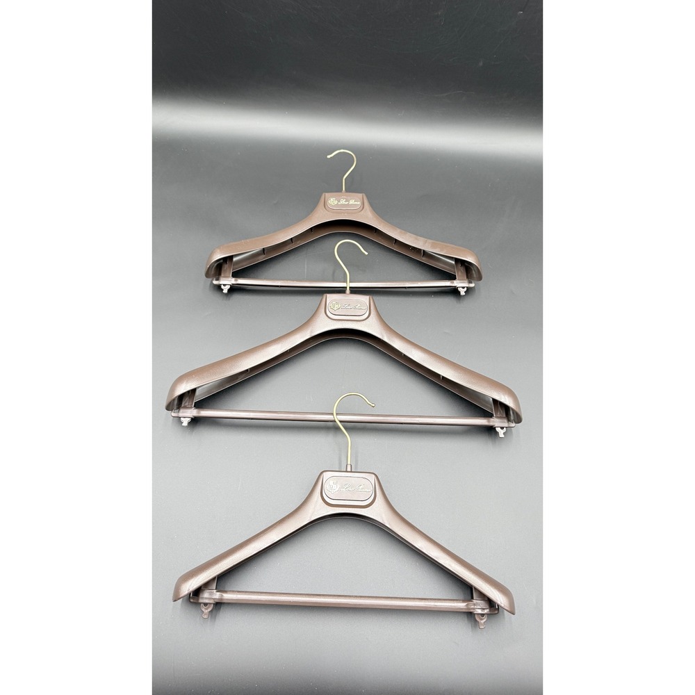 Loro Piana Luxury Suit Hangers Brown Logo Set of 3 Designer Closet Accessories